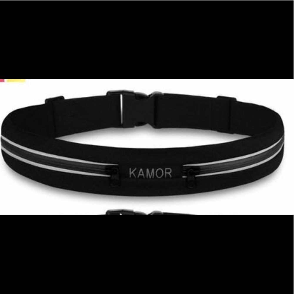 Kamor Super-Slim Skinny Rubber Waist Zippered Belt